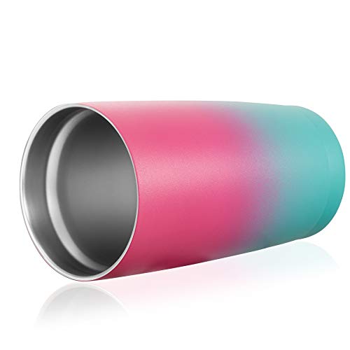CIVAGO 20oz Insulated Stainless Steel Tumbler, Coffee Tumbler with Lid and Straw, Double Wall Vacuum Travel Coffee Mug, Powder Coated Tumbler Cup (Gradient Sorbet,12)