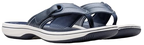 Clarks Clarks Women's Breeze Reyna Cloudsteppers Flip-Flop, Navy Synthetic, 9