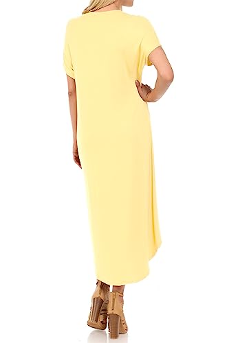 Image of iconic luxe Women's A Line Short Sleeve T Shirt Midi Dress Summer Casual