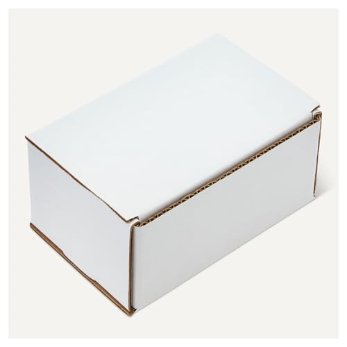 Image of Amazon Basics Cardboard Shipping Mailer Boxes, 6 inch x 4 inch x 3 inch, White, 50-Pack