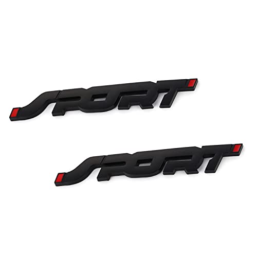 Image of 2PCS 3D Metal Car Sport Sticker,Auto Badge Stickers Car Exterior Decoration Accessories,Car Tailgate Sport Logo Decoration Accessories,Car Emblem for All Truck SUV Pickup Models (Black)