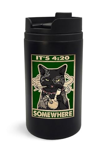 Cat with a Weed Bong 420 Time Somewhere Travel Mug Travel Tumbler Insulated Coffee Cup Portable Mug Cat with a Weed Bong 420 Time Somewhere Travel Mug Travel Tumbler Insulated Coffee Cup Portable Mug