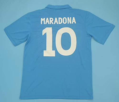 ADI Diego Maradona#10 Retro Soccer Jersey Camiseta DE FÚTBOL 1986-1987 Blue Color (XL)
