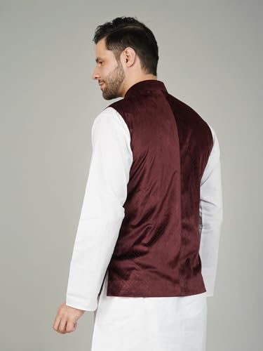 Image of WINTAGE Men's Velvet Maroon Waistcoat
