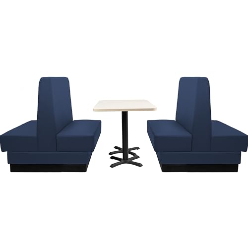 Image of FDP Pro Series Double-Sided Restaurant Booth - Navy, 15427-NV