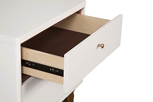 Image of Alpine Furniture Dakota Nightstand, 21 inch W x 16 inch D x 26 inch H, White with Acorn Accents