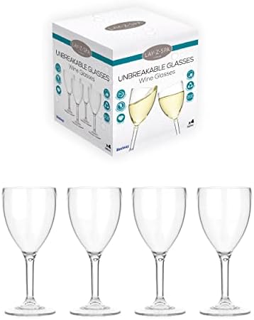 Lay-Z-Spa BWA0007 Premium Plastic Beer Glasses, Virtually Unbreakable Ultra Clear, Reusable and Dishwasher Safe, Ideal for Hot Tubs, Pools, Camping and Picnics, 420 milliliters, Transparent, Set of 4