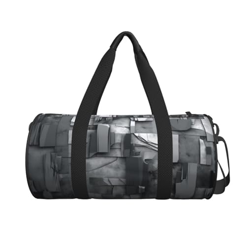 Abstract Gray printed Travel Bag Casual luggage bag2