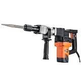 VEVOR Marteau-piqueur électrique 1400 W très résistant, marteau cric de démolition, brise-béton 2900 BPM, 2 pièces de burins avec étui, gants