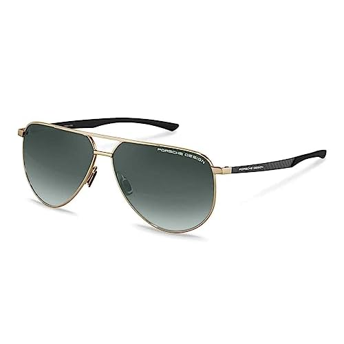 Porsche P8962 Gafas de Sol, Gold, Black, 64 para Hombre