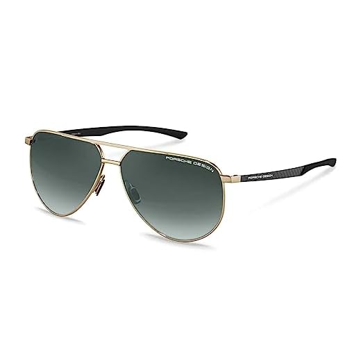 Porsche P8962 Gafas de Sol, Gold, Black, 64 para Hombre