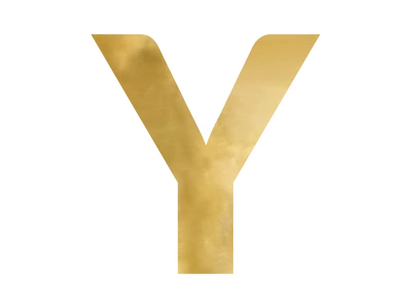 PartyDeco Gold Alphabet Spiegel Braut und Bräutigam Initialen Hipsu Acryl Buchstaben Zeichen Symbol "Y" Backdrop Hochzeit Backdrop Hochzeit Hanging Wall Floral Inschrift Spiegel