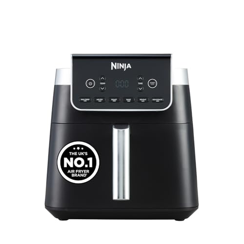 Ninja Air Fryer MAX PRO, 6.2L, Uses No Oil, Large Square Single Drawer, Roast, Bake, Air Fry, Family Size, Digital, Cook From Frozen, Non-Stick, Dishwasher Safe Basket & Crisper Plate, Grey, AF180UK