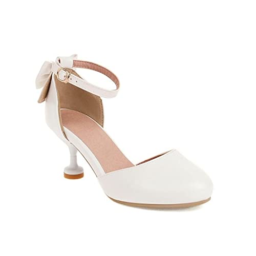 Big Girls High Heel Catwalk Model Shoes 𝐏umps High School Prom Solid Ball Party Gown Sandals for (White, 1 Big Kids)2