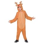 Smiffys Disfraz de reno, Marrón, con traje entero 3 Smiffys Disfraz de reno, Marrón, con traje entero
