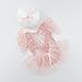 Newborn Photography Props Outfits Princess Baby Girl Pearl Lace Rompers Headdress Infant Baby Girl Photoshoot Costume (Pink)