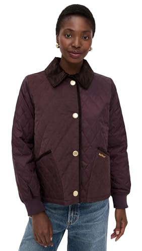 Image of Barbour Women's Marla Quilted Barn Jacket, Black Cherry/Dark Brown/Muted, 18