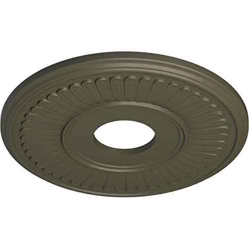 Image of Ekena Millwork CM15BEWHF 15-3 /4 inch x 3-7 /8 inch x 3 /4 inch Berkshire Ceiling Medallion