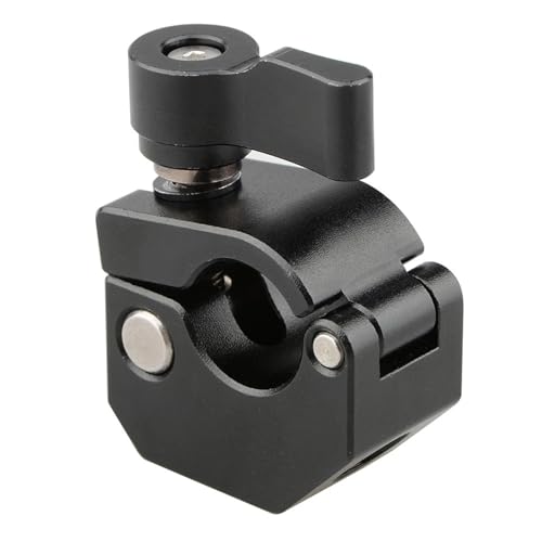 Compatible con jaulas for cámaras DSLR y Sistemas de rieles de 15 mm - Adaptador de Abrazadera for Varilla Individual con roscas de 1/4'-20 y 3/8'-16(Black knob)