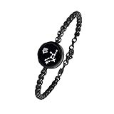 Long Distance Touch Bracelets, Couple Bracelets, Remote Intelligent Matching Couple Bracelets,Bracelets Jewelry, Gemini constellations, Black