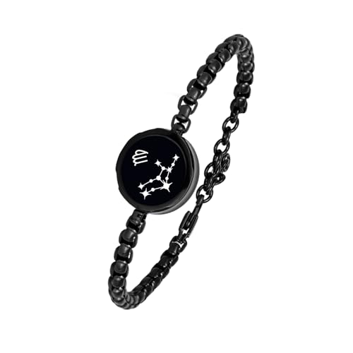 Long Distance Touch Bracelets, Couple Bracelets, Remote Intelligent Matching Couple Bracelets,Bracelets Jewelry, Gemini constellations, Black
