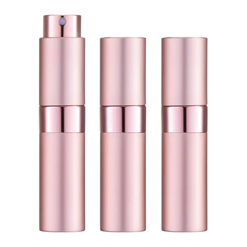 Image of 10ML Mini Perfume Atomizer Spray Bottle, Empty Refillable Glass Travel Cologne Sprayer for Men & Women with Refill Tools (Pink-3)