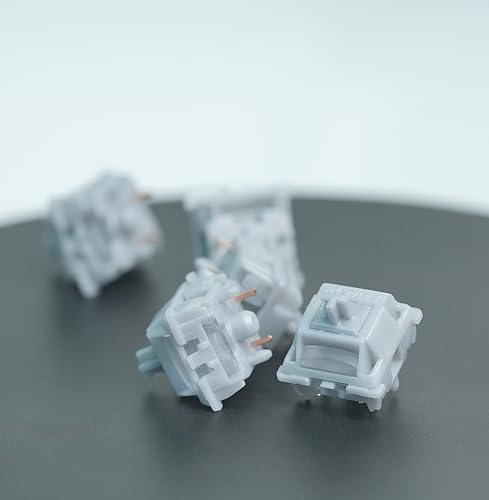 Image of GATERON Smoothie Silver Keyboard Switches, Linear RGB LED 5 Pin Factory Pre-lubed 45gf Full POM Key Switches for MX Mechanical Keyboard(105PCS) | Linear,RGB LED,5 Pin,Factory Pre-lubed,Full POM Material,compatible for MX Mechanical Keyboard