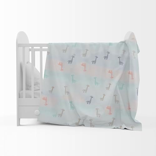 Image of BEMBIKA Baby Essential Multipurpose Blanket for Baby 6 Layer Cotton Gauze Baby Stroller Blanket Baby Swaddle Soft Blanket Bath Towel for Newborn, Infant and Small Kids-1 Pc (Giraffe White)