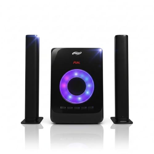 مكبر صوت منزلي FT-222 2.1 بقوة 80 واط RMS مزود بتقنية Bluetooth ومنفذ USB/SD وAUX وراديو مع ريموت كنترول