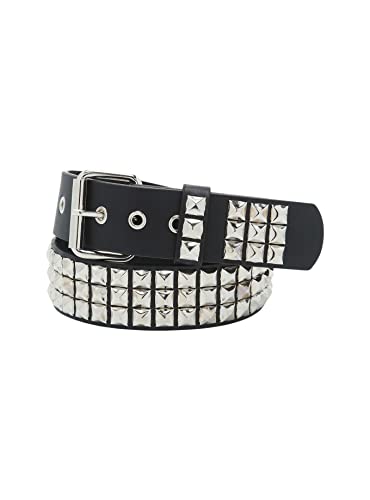 Hot Topic Punk Belt, Silver, Solid, Unisex-Adults