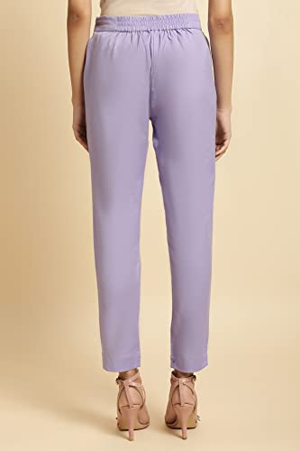 Image of W for Woman Women's Slim Fit Mid Rise Strechable Slim Pants | Trousers