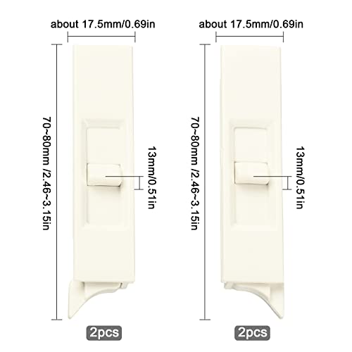 ULTECHNOVO Window Tilt Latch Kit – Spring Loaded Sliding Window Lock, 7.87 Inch Plastic Pair With Folding Lifters, White