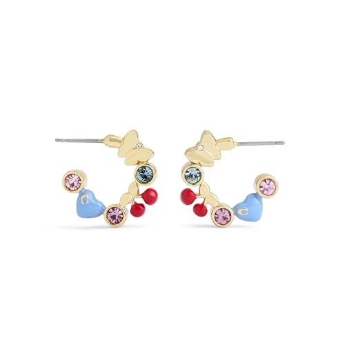 COACH Womens Signature Charm Huggie Earrings3