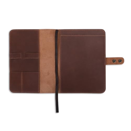 Couverture carnet spirale cuir marron clair 15,2x22,9 cm rechargeable Steno