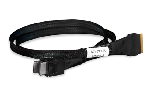 ICY DOCK SlimSAS 8i SFF-8654 to 2X OCuLink 4i SFF-8611 Cable - 0.5M