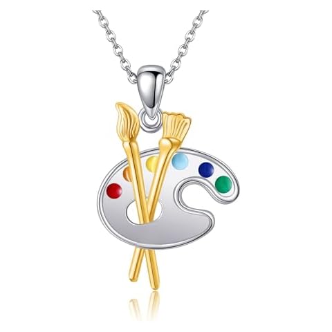 DAYLINLOVE Artist Palette and Brush Necklace Cover