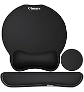 Gimars Ergonomic Mouse Pad Wrist Support with Cup Coaster, Enlarge Superfine Fibre Soft Smooth Ke...