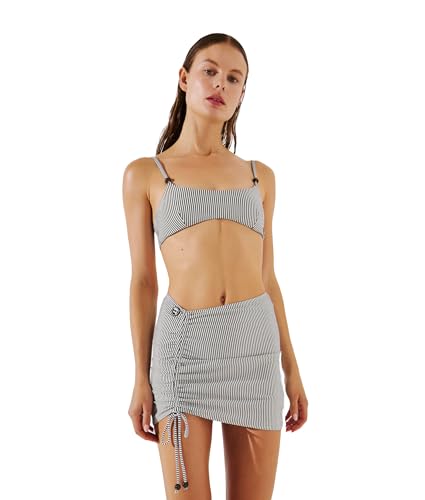 Pareo Mini Karl Lagerfeld Femme Ikon Stripe avec nœud réglable pour la plage