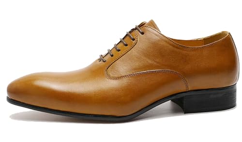 Santimon Mens Oxfords Formal Dress Suit Shoes Genunie Leather Plain Toe Modern Prom Derby Men's Prom Wedding Business Causal Fashion Comfortable Tuxedo Shoes for Men2