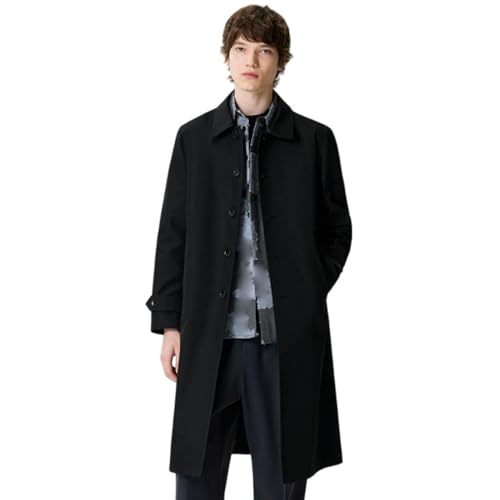 Gabardina casual para hombre negra ideal para entretiempo en la ciudad estilo británico L