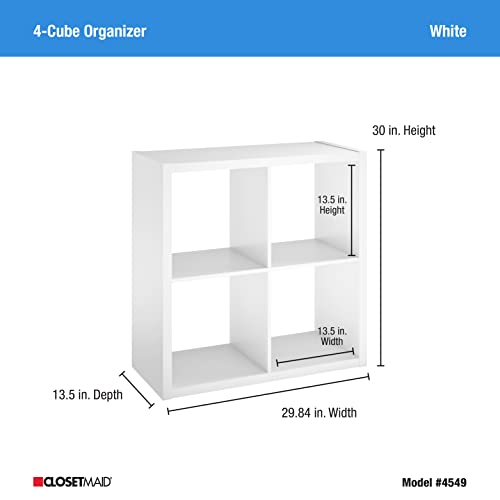 Image of ClosetMaid Decorative Open Back 4-Cube Storage Organizer, White