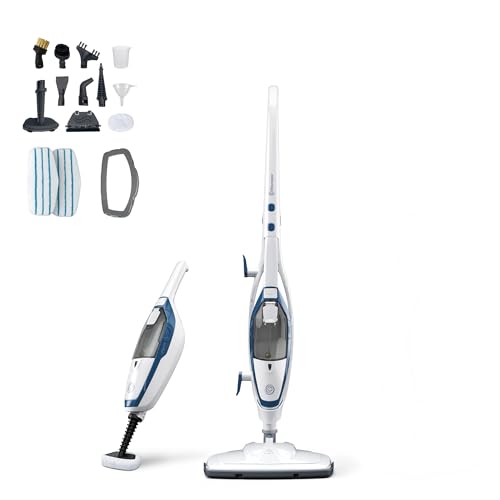 Image of Vacmaster SMF1501 2-in-1 Steam Mop for Floor Cleaning with Detachable Handheld Steamer, Quick-Heating & Lightweight for Hard Floors, Carpets, Tiles and Upholstery