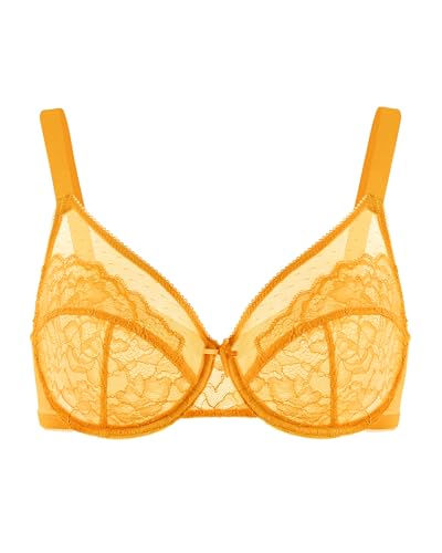 HSIA Minimizer Bras for Women Enchante Full Coverage Underwire Bras Plus Size Lifting Floral Lace Bra for Heavy Breast