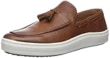 Handgefertigt und genäht Brothers United Herren Leather Luxury Slip On Tassel Loafer Halbschuhe, Cognac Grainy, 41 EU