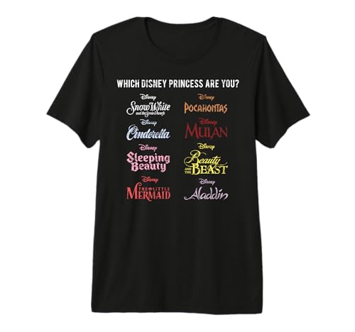 T-shirt Disney Princess Premium au tissu ultra-doux et motif Which Disney Princess Are You