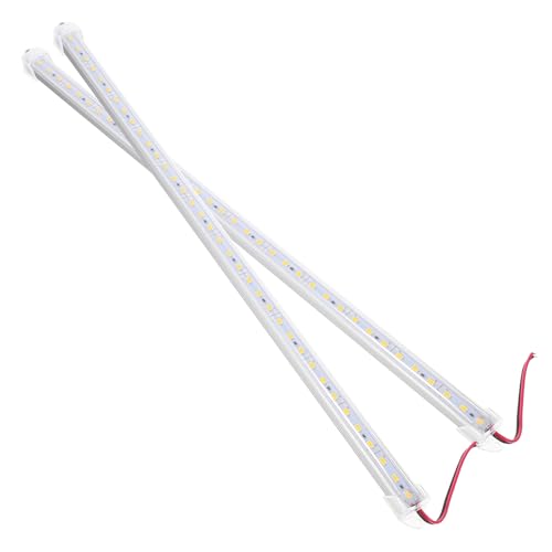 TOPBATHY 2 Piezas Tira de luz dura LED Tiras de luces LED de 12 voltios luz LED rígida delgado ligero rígido condujo tira LED rigida barra de luz LED 12v tira de LED de aluminio blanco