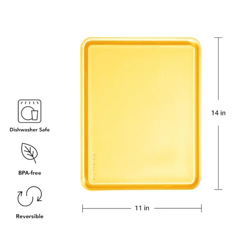 KitchenAid Classic Plastic Cutting Board with Perimeter Trench and Non Slip Edges, Dishwasher Safe, 11 inch x 14 inch, Butter - image 6