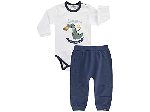 Jacky Baby Jungen Set Langarmbody & Sweathose Drachen, Größe:80,...