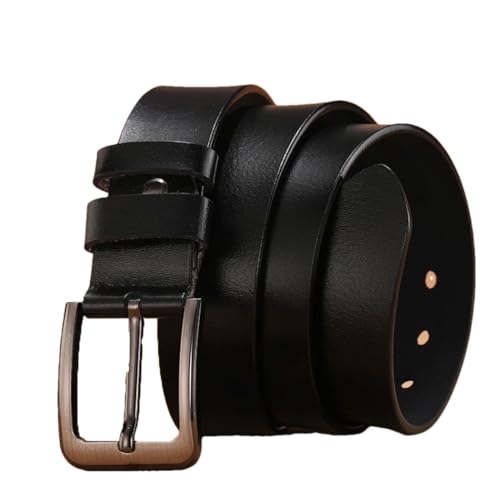 Men Work Business Casual Genuine Leather LONG Large Pin Buckle Male Belts