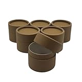GreenWay 2oz / 60g Kraft Paperboard Empty Jars with Lids - 6 Pack Biodegradable Jars Refillable DIY Cosmetic Containers – Wax Lined Packaging Containers with Snug-Fitting Caps - Brown